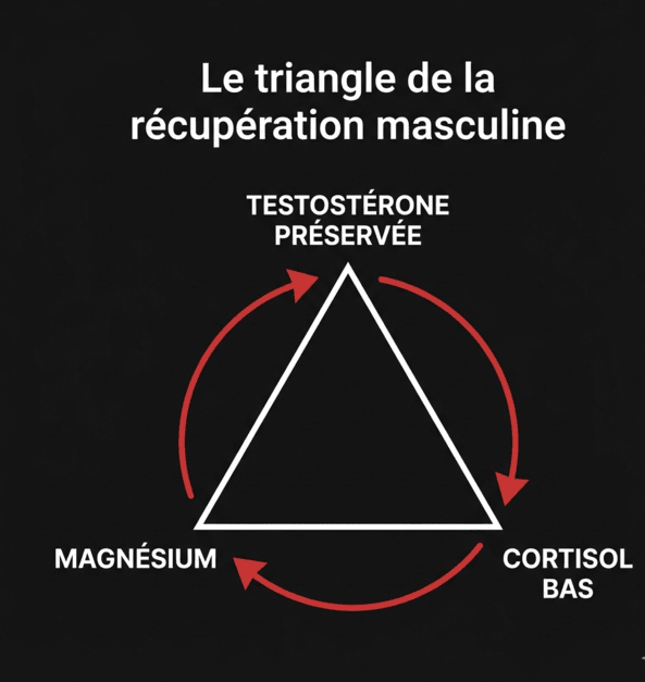 triangle magnésium cortisol testostérone récupération masculine