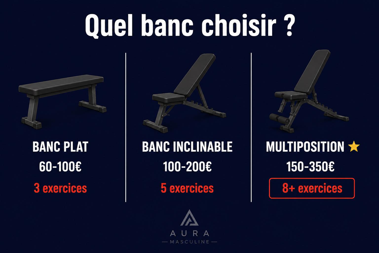 comparatif banc plat incliné multiposition home gym
