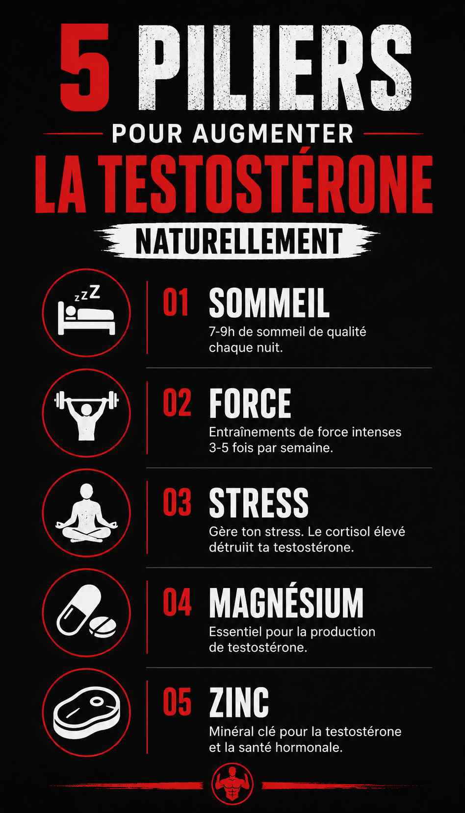 5 piliers augmenter testostérone naturellement homme après 35 ans