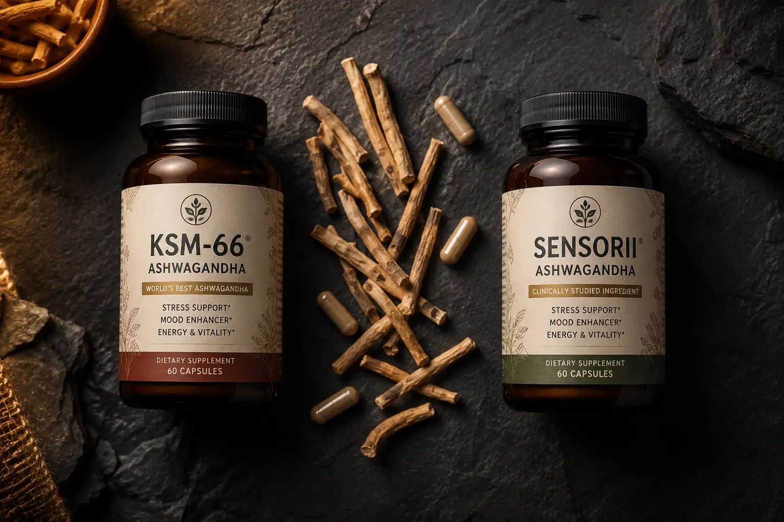 comparatif KSM-66 vs Sensoril extraction ashwagandha musculation