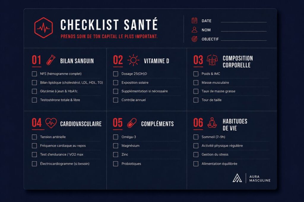 checklist bilan santé homme 40 ans marqueurs à vérifier