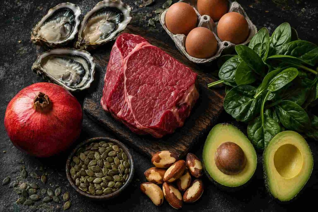 `Aliments qui boostent la testostérone : huîtres, œufs, épinards, avocat et graines de courge`