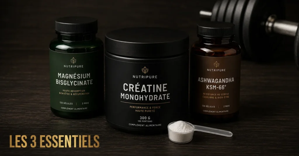 suppléments musculation maison trio créatine magnésium ashwagandha 2026`
