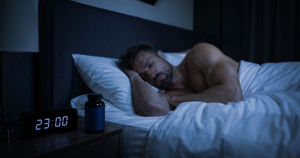 homme qui dort pour récupération musculaire et hormone de croissance musculation