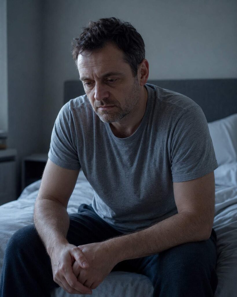 homme fatigué symptômes baisse testostérone — déficit hormonal masculin