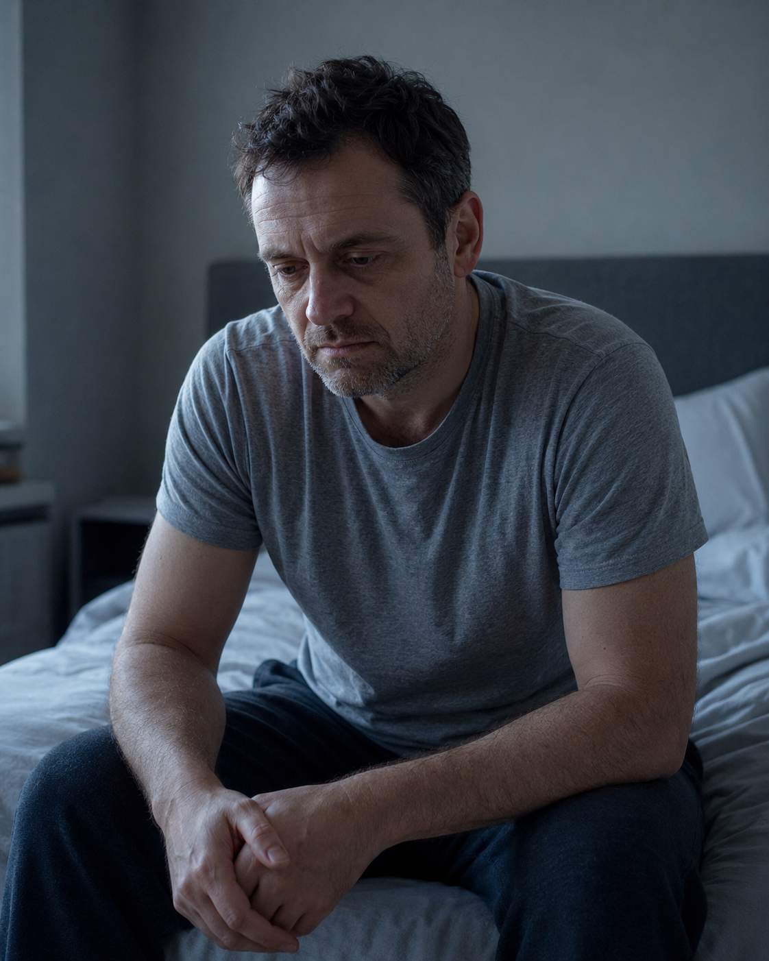 homme fatigué symptômes baisse testostérone — déficit hormonal masculin