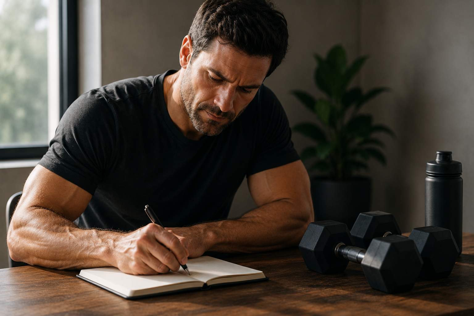 homme discipliné qui s'entraîne régulièrement — motivation musculation long terme